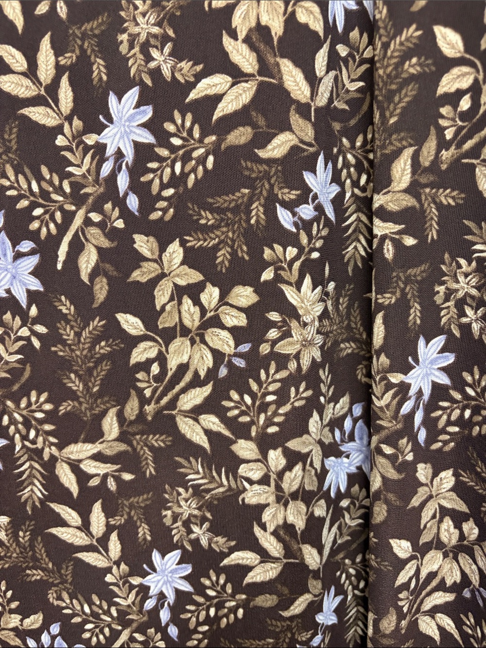 Loft Floral Ruched Front Long Sleeve Maxi Dress - Brown Floral - Picture 3 of 5